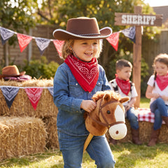 Kids' Brown Cowboy Hat with Adjustable Chinstrap