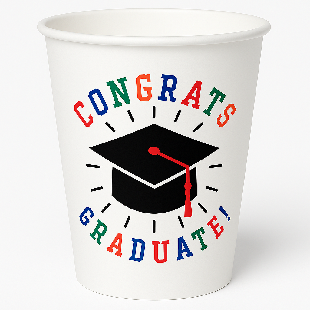 "Congrats Graduate" 9 oz. Paper Cups - 8 Pack
