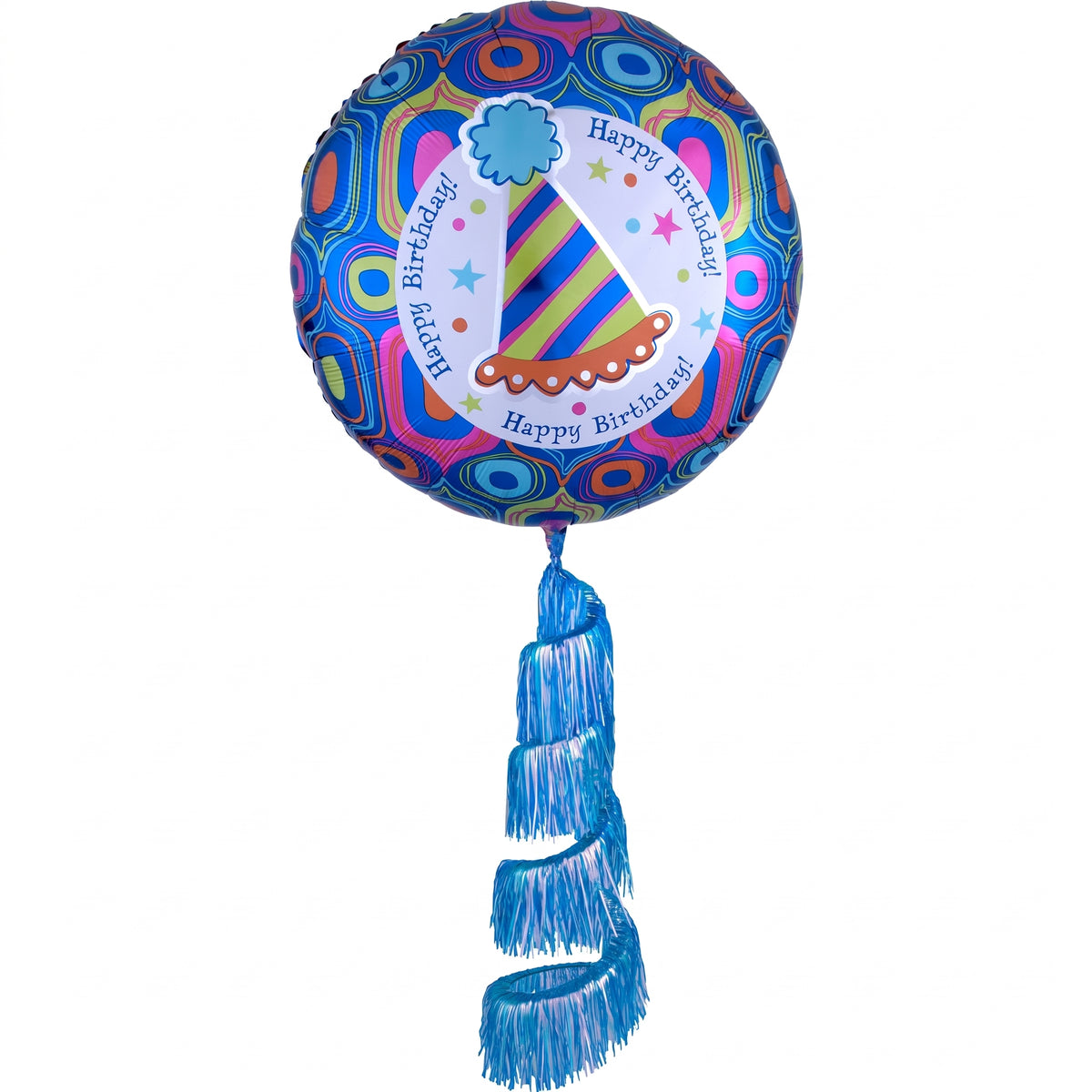 Festive Birthday AirWalker Foil Balloon with Fringe
