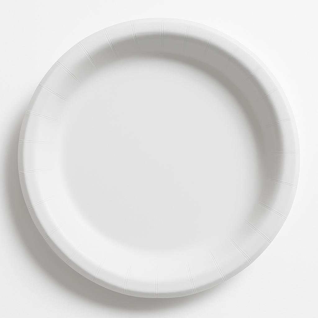 White 10" Round Paper Dinner Plates - Solid Color