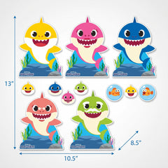 Baby Shark Cardstock Cutout Decorations, 12-Pack