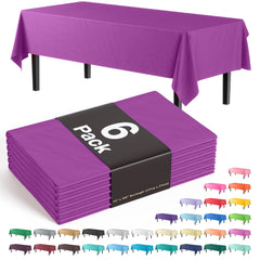 Magenta Plastic Table Covers | 6 Pack - 54 In. x 108 In.