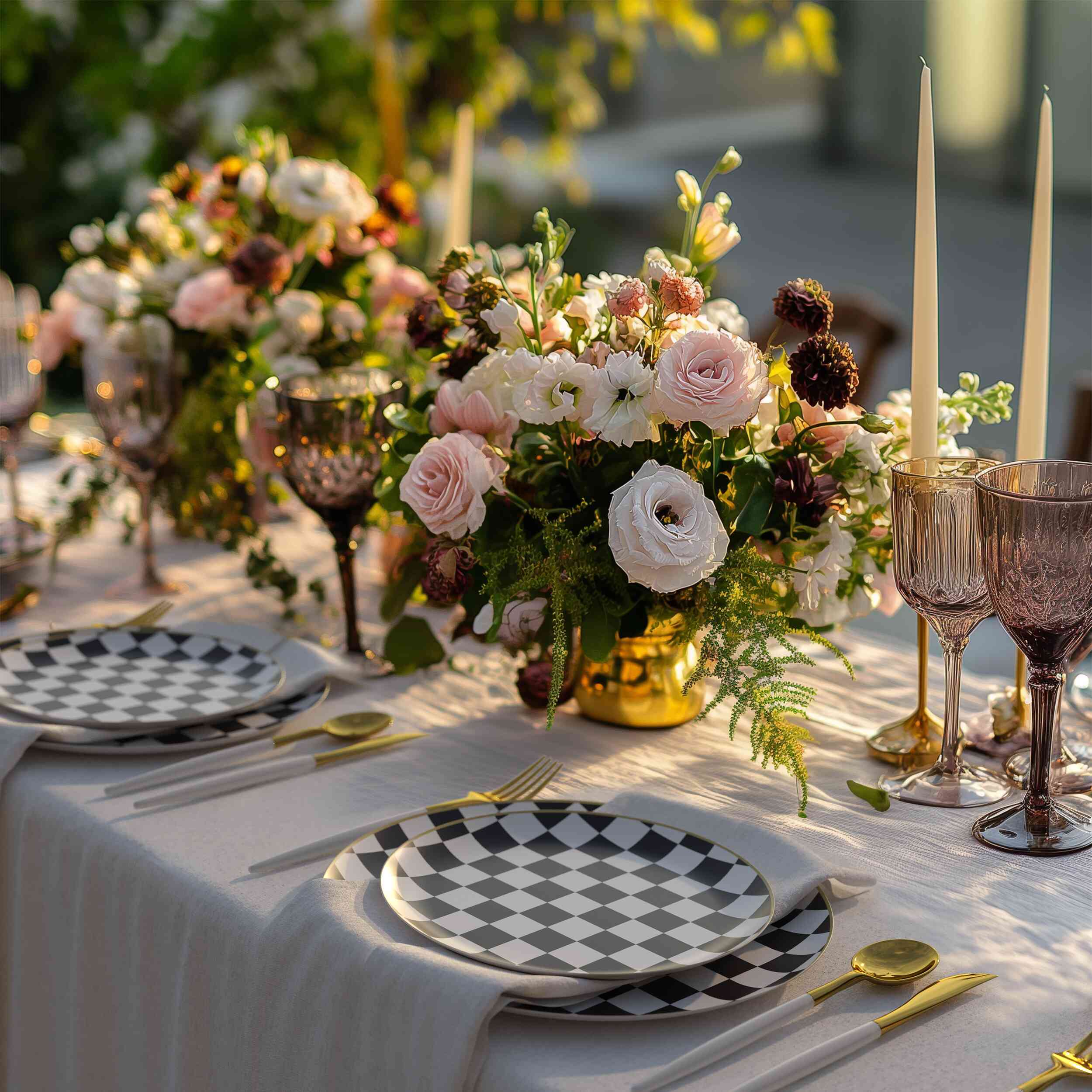 8 In. Earthtrends Checkered Design Plates | 20 Count