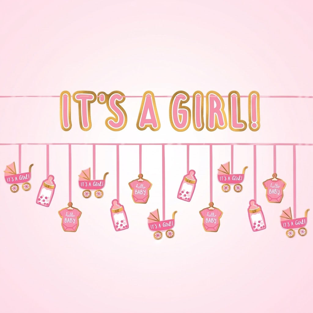 "It's a Girl" Double Banner Multipack for Baby Shower