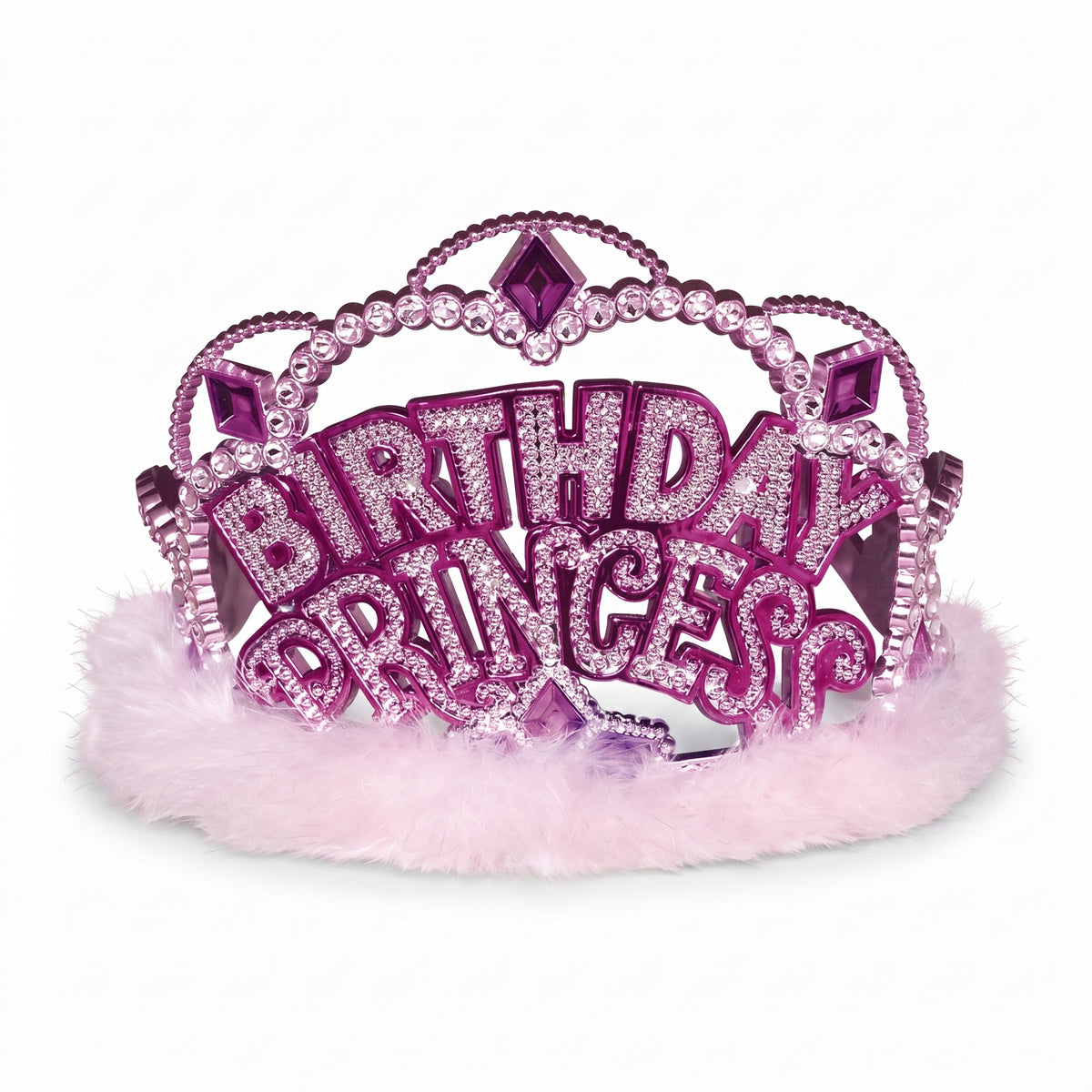Sparkling Birthday Princess Tiara with Marabou