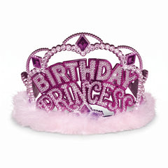 Sparkling Birthday Princess Tiara with Marabou