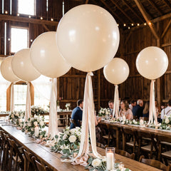Elegant White Latex Balloons - 24" (4 Pack)