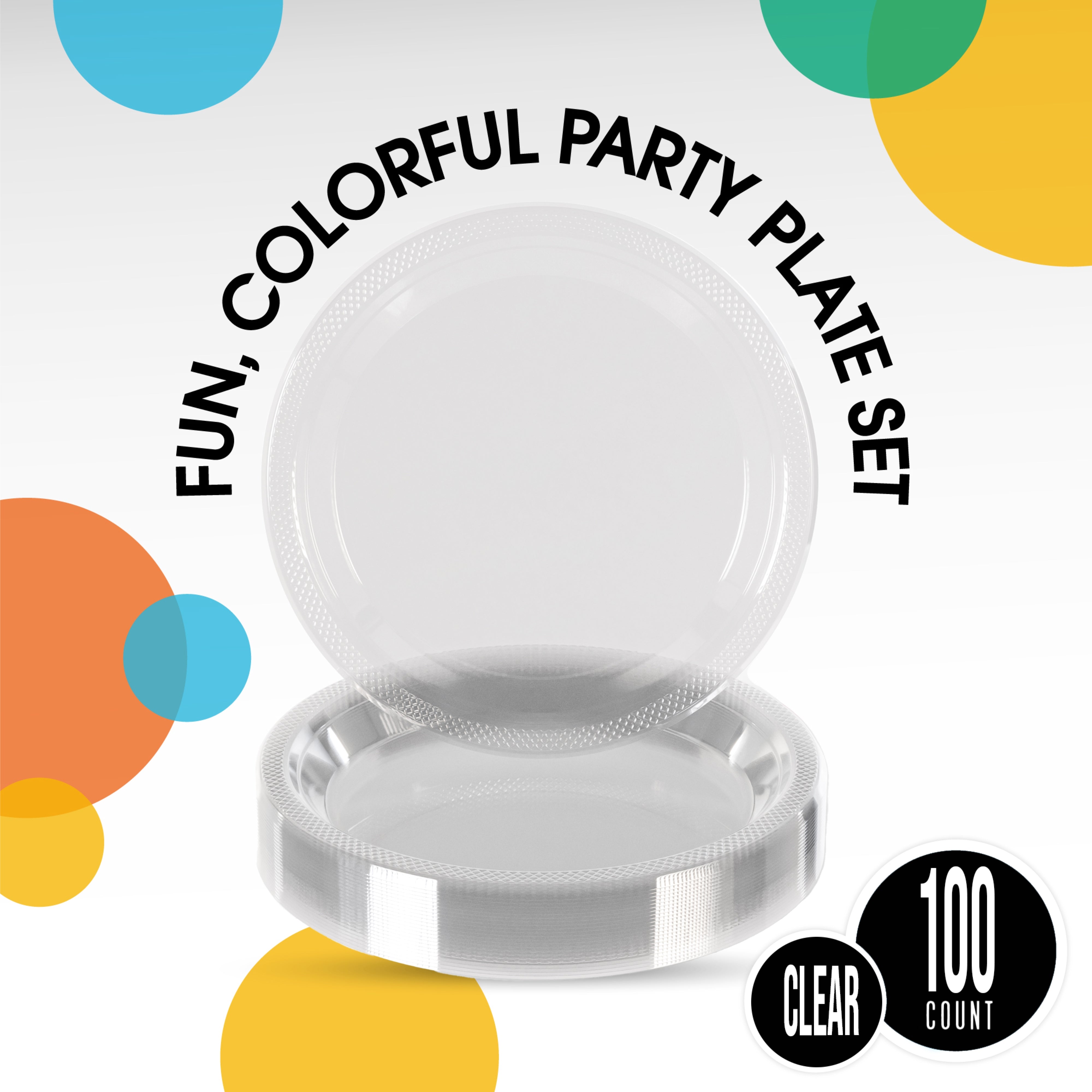 7 In. Clear Plastic Plates | 100 Count