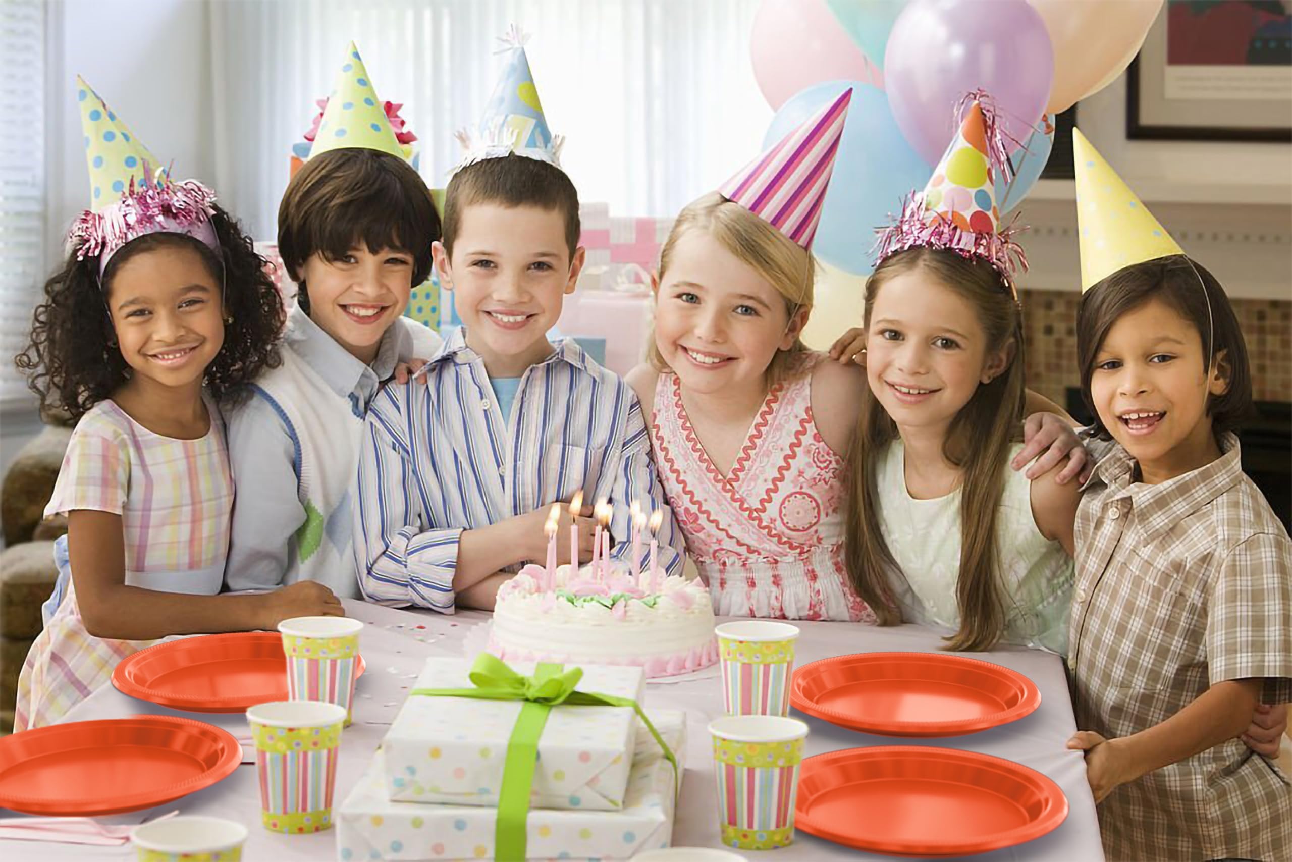 7 In. Orange Plastic Plates | Case of 600