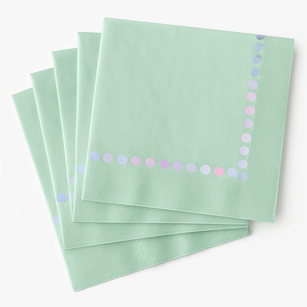 Opalescent Printed Beverage Napkins - Pack of 20 - 5 In. X 5 In.