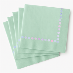 Opalescent Printed Beverage Napkins - Pack of 20 - 5 In. X 5 In.