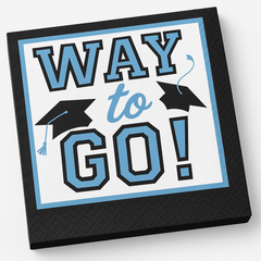 "Way to Go!" Powder Blue Graduation Beverage Napkins - 40 Pack