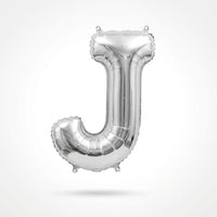 Silver Foil Letter "J" Balloon - Air Filled