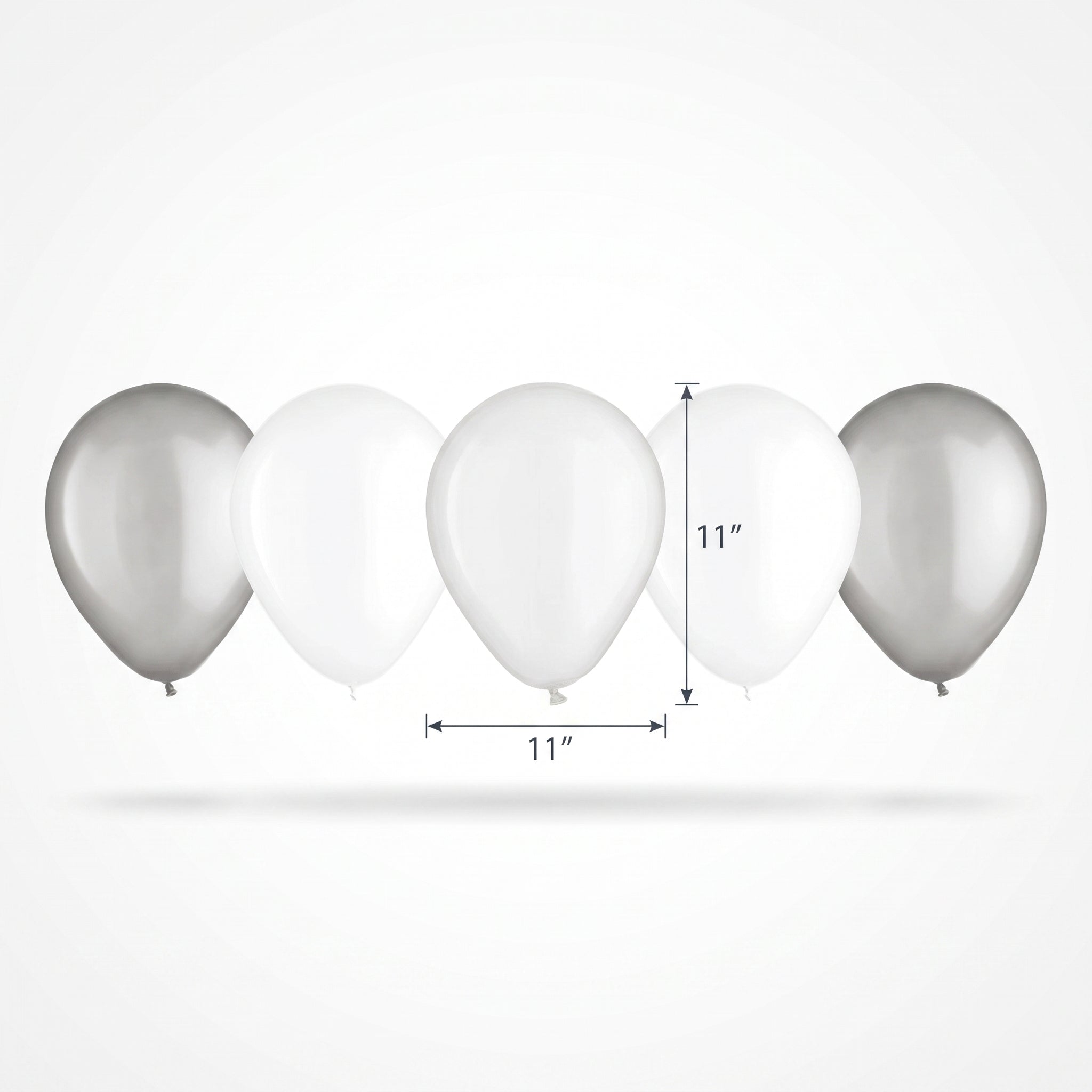 Platinum Mix Latex Balloons, 11-Inch, 15-Pack