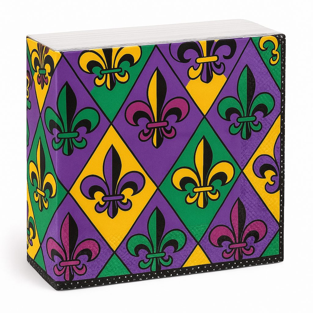 Mardi Gras Fleur-de-Lis Lunch Napkins - 36 Pack