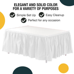 White Plastic Table Skirt | 6 Pack - 168 in. x 29 in.