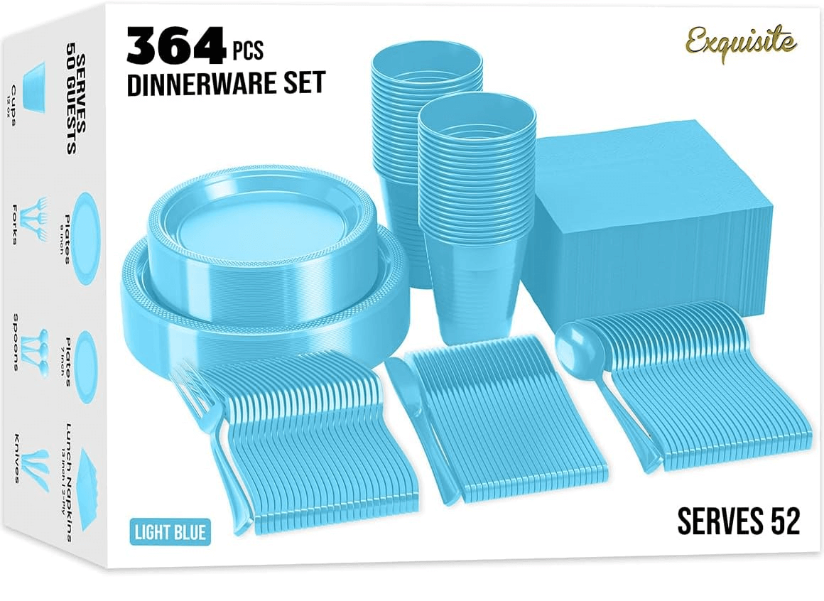 350 Solid Color Tableware Combo - Light Blue