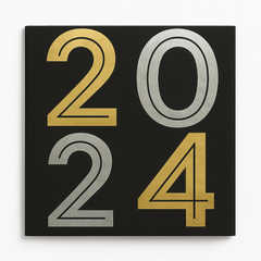 Elegant 2024 New Year's Luncheon Napkins