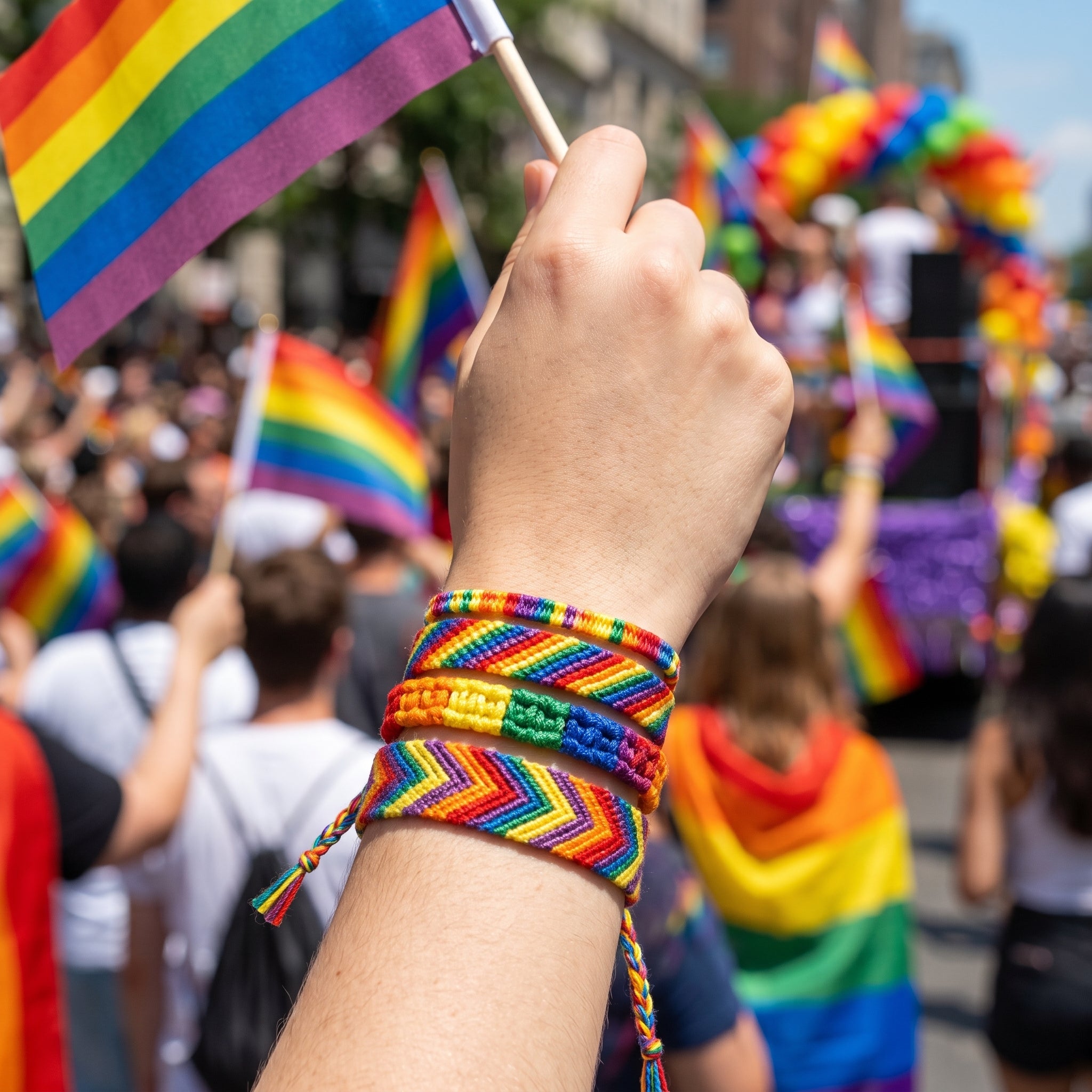 Rainbow Pride Layering Bracelets - 4 Pack