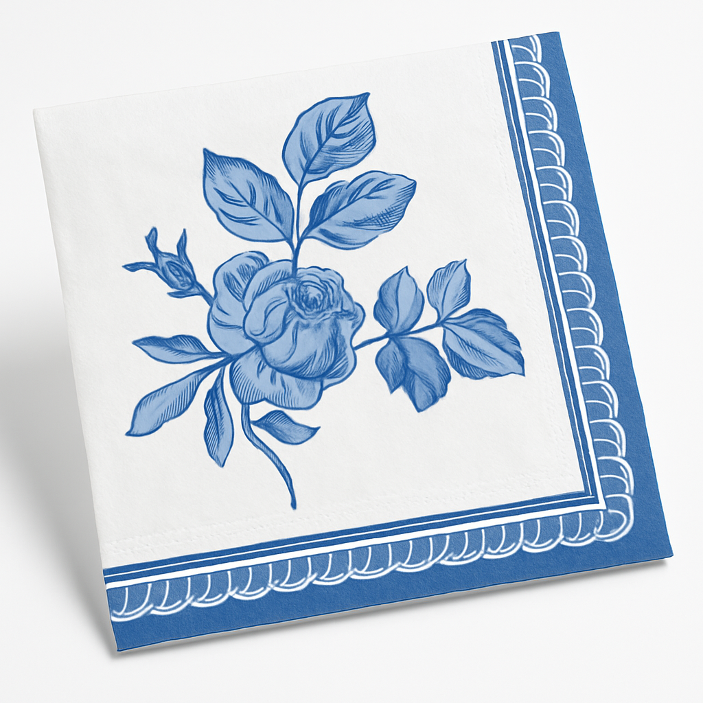 Blue Regency Floral Lunch Napkins