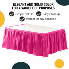 Cerise Plastic Table Skirt | 6 Pack - 168 in. x 29 in.