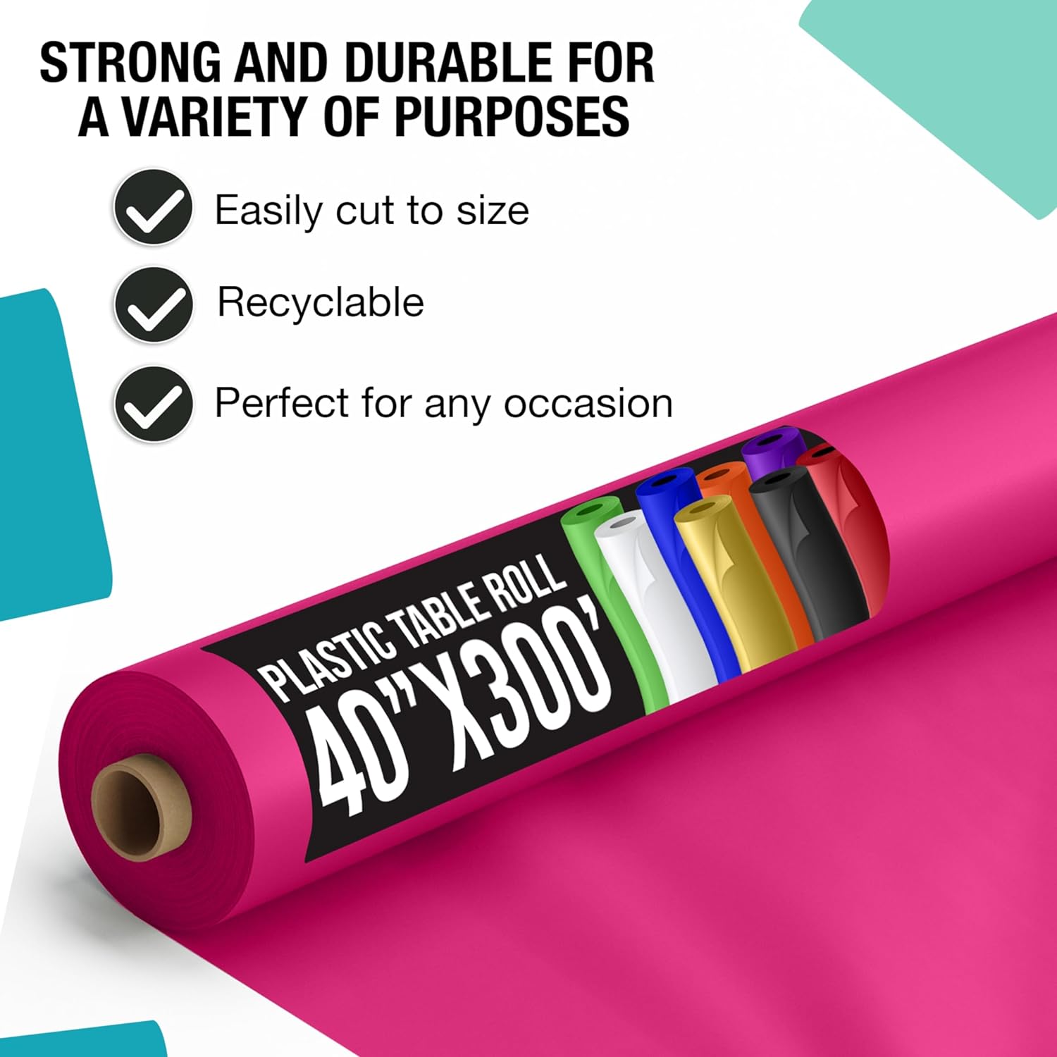40 In. x 300 Ft. Premium Cerise Table Roll