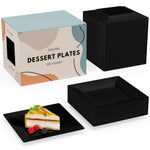 4.5 In. Black Square Plates | 100 Count