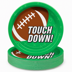 10" Football-Themed Round Paper Plates