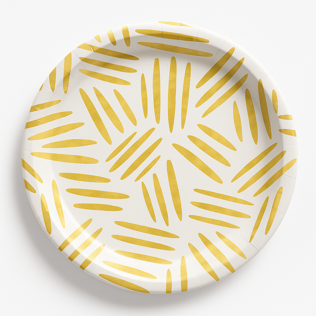 10" Gold Metallic Round Paper Plates