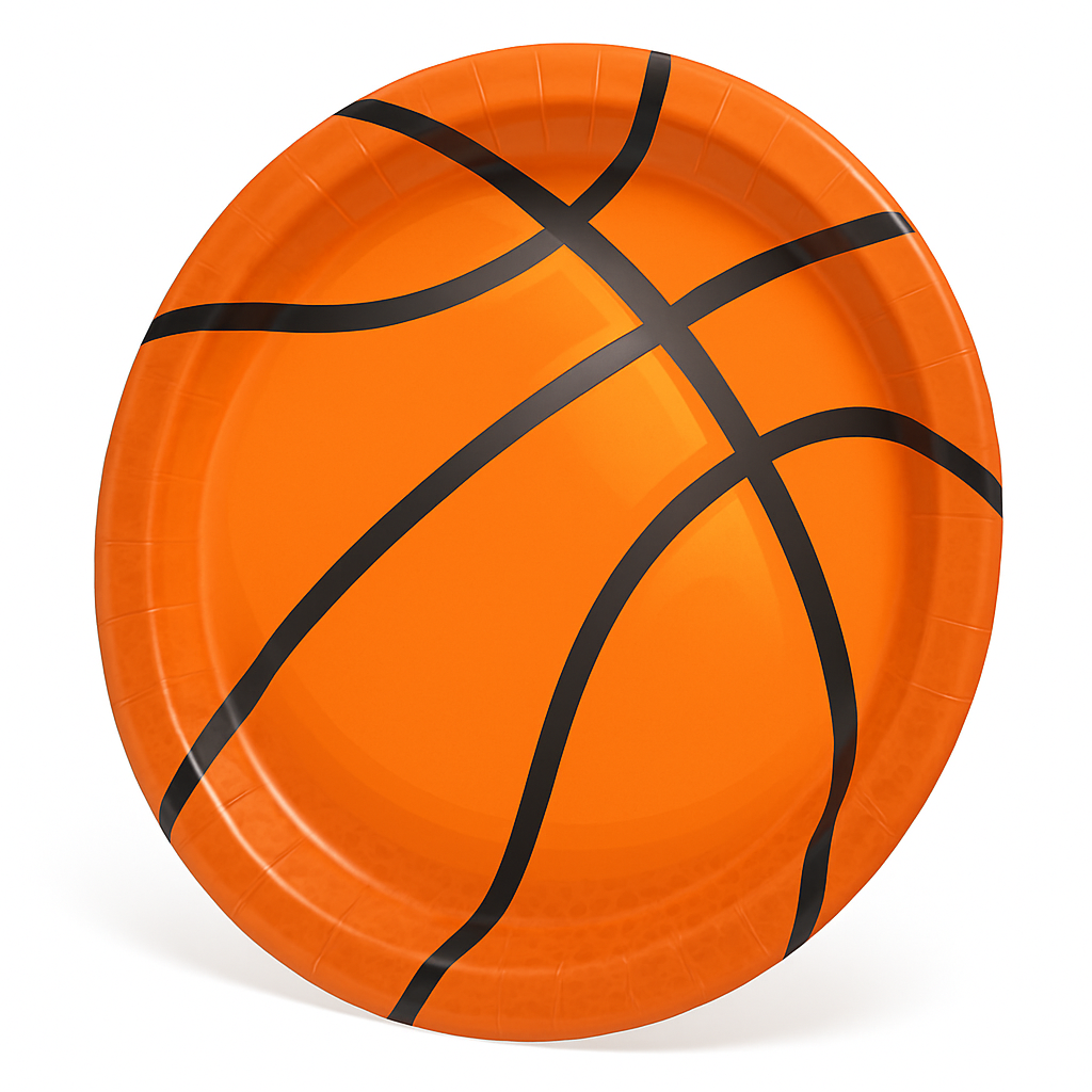 Slam Dunk Basketball Paper Plates - 10.5"