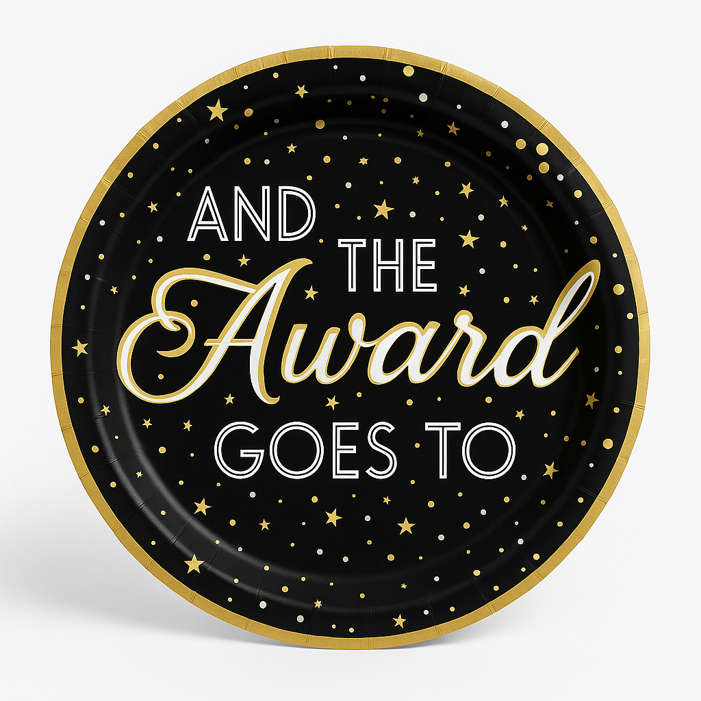 Awards Night "And the Award Goes To" 10-Inch Paper Dinner Plates - 8 Pack