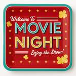 Movie Night Square Paper Dinner Plates - 10-Inch, 20-Pack - 10 in.