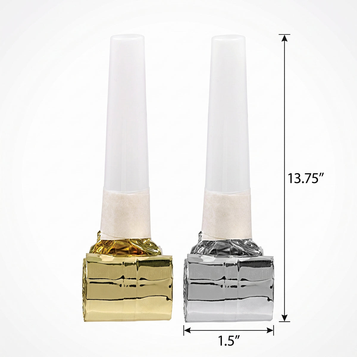 Metallic Gold and Silver Blowout Party Noisemakers, 8-Pack