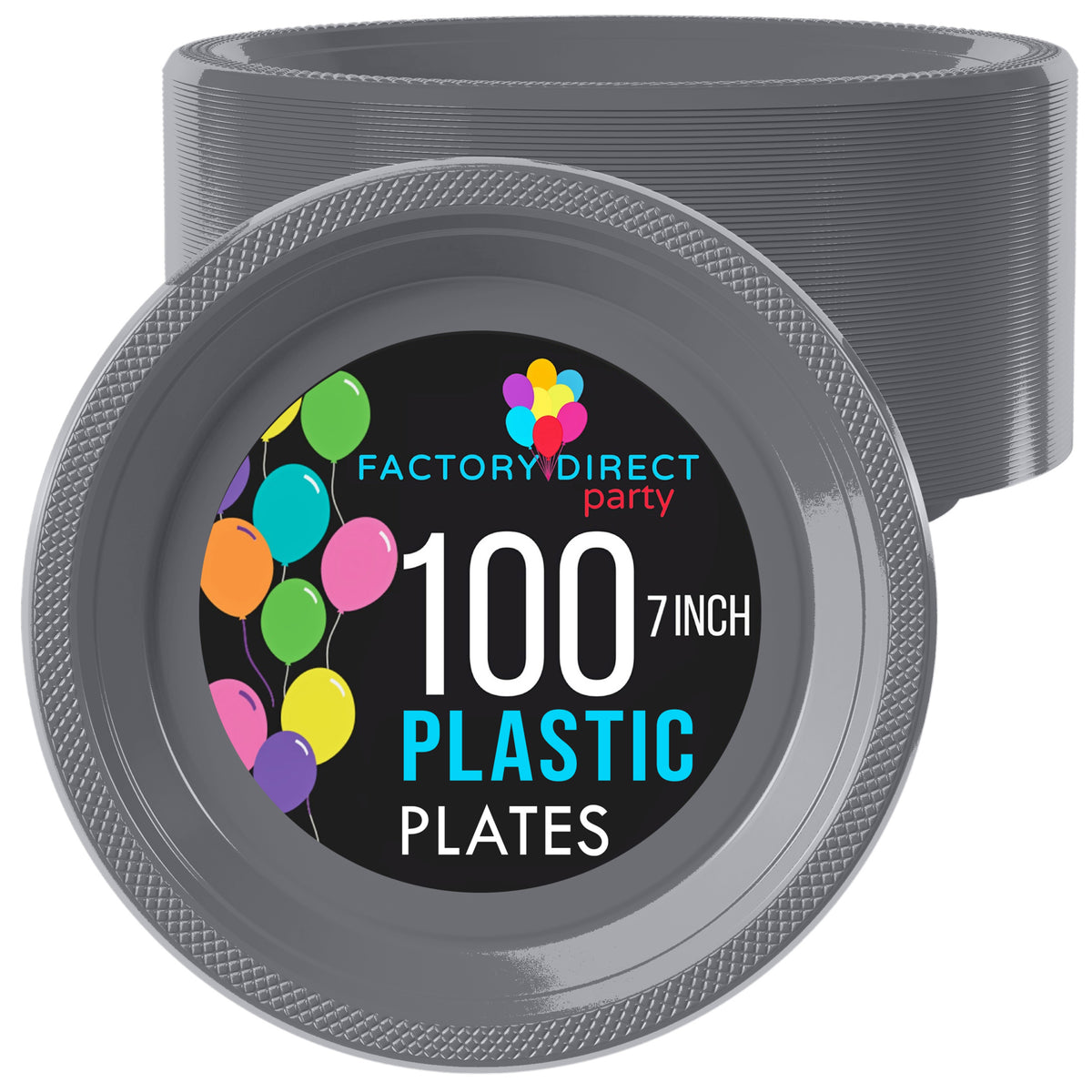 7 In. Silver Plastic Plates | 100 Count