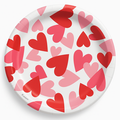Valentine's Day Heart Party Paper Plates - 7-Inch, 20 Pack
