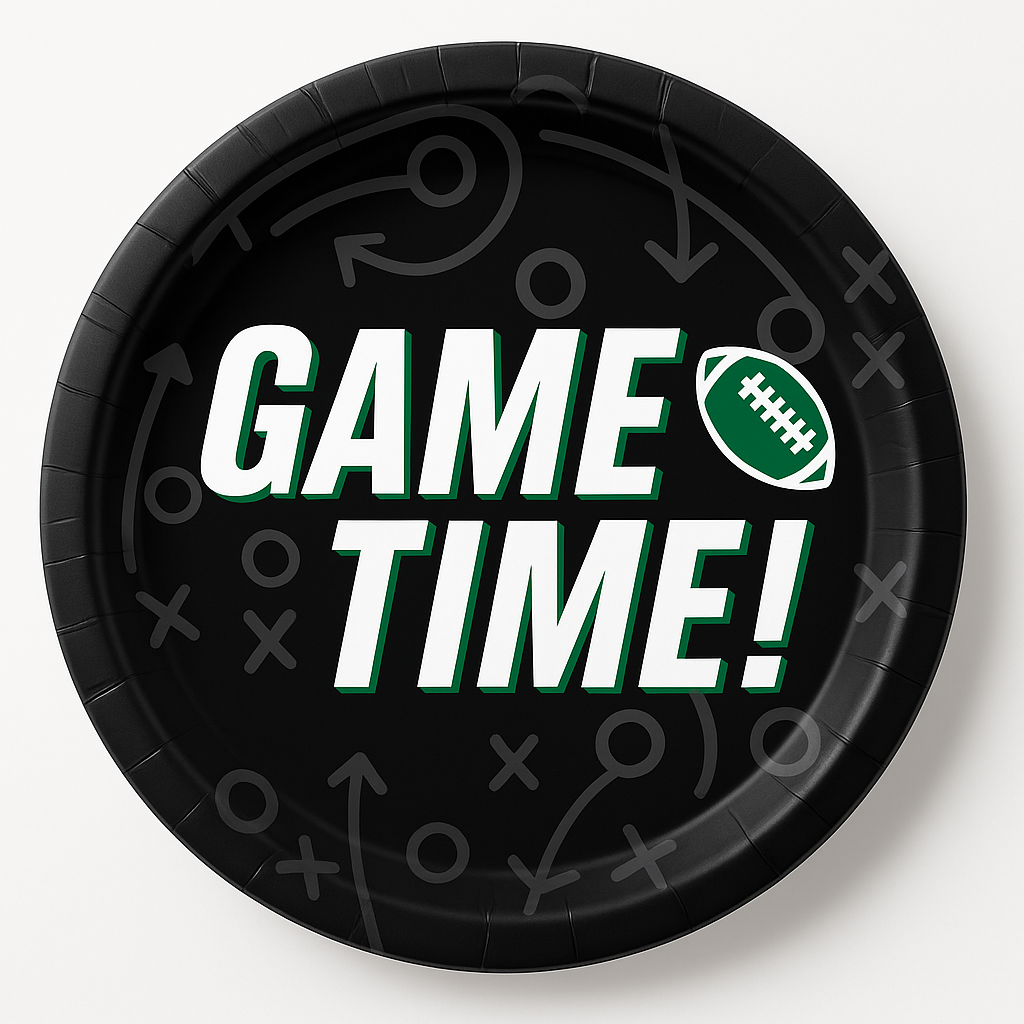 Game Time Football Paper Plates - 6.75"