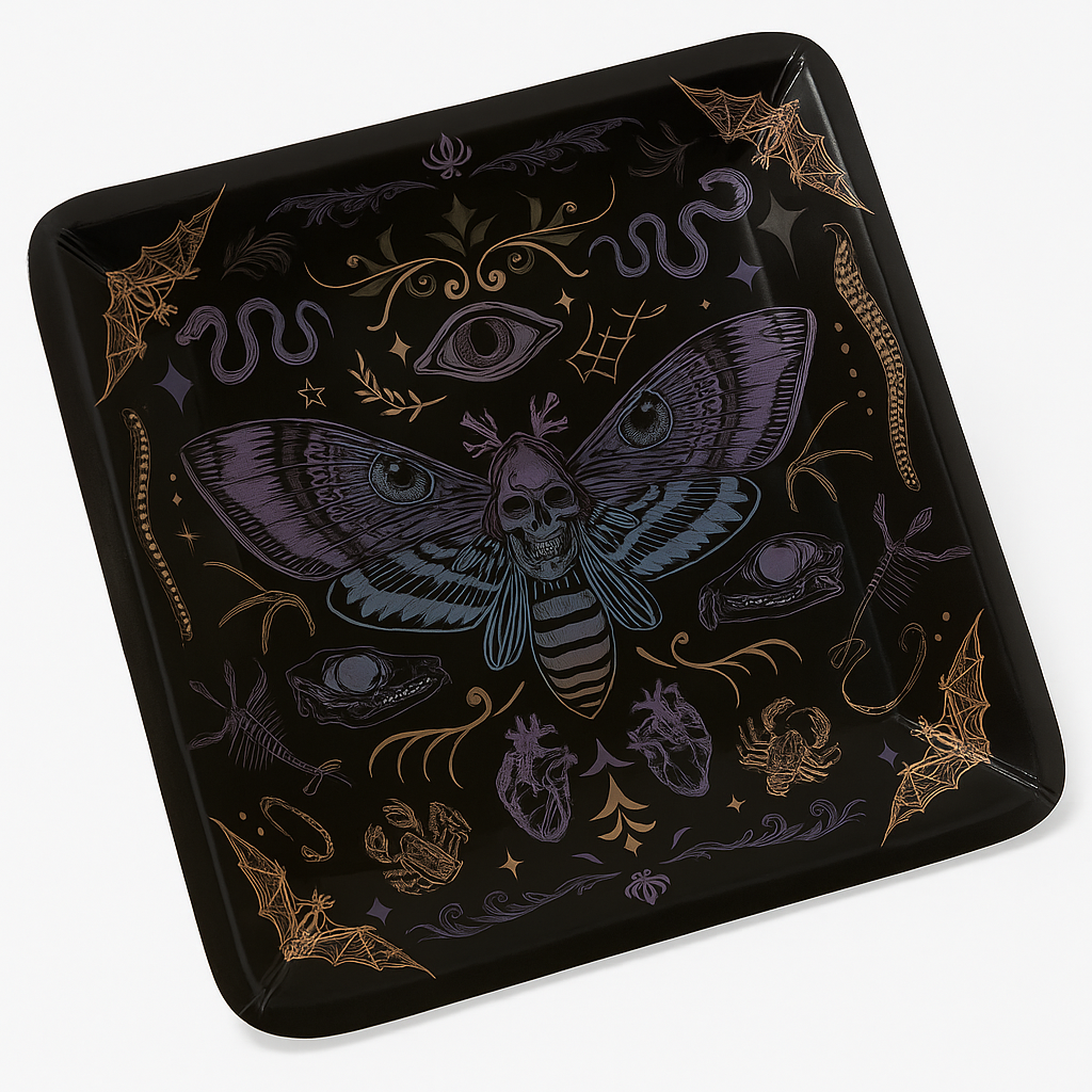 Dark Academia Halloween 7" Square Paper Plates