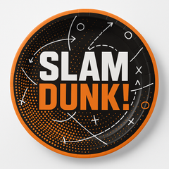 Slam Dunk Basketball 7" Round Paper Plates