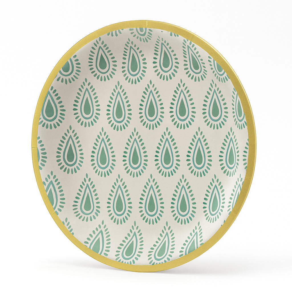 Artisan Crafted 6.75" Round Printed Paper Plate