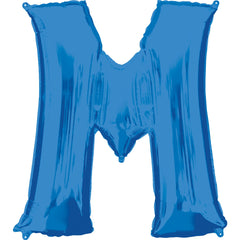 Royal Blue Foil Letter M Balloon