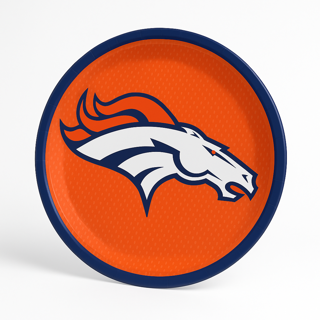 Denver Broncos 9" Round Paper Plates