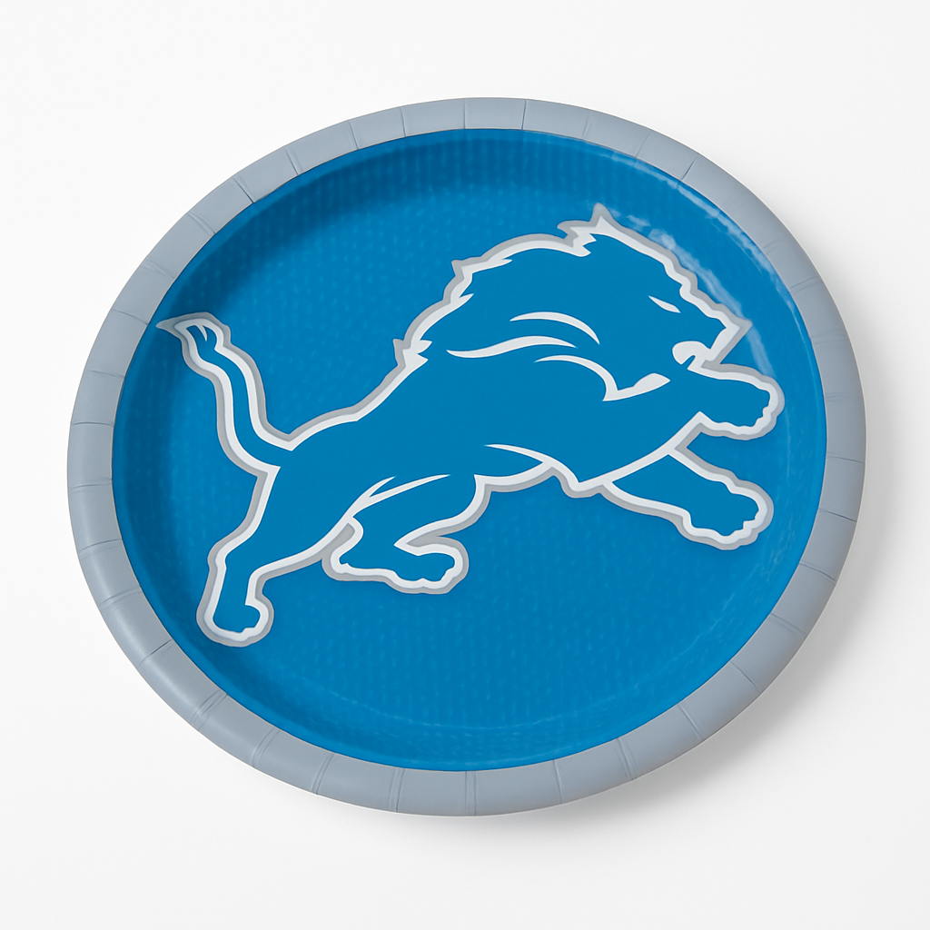 Detroit Lions 9" Round Paper Plates - NFL Party Essentials