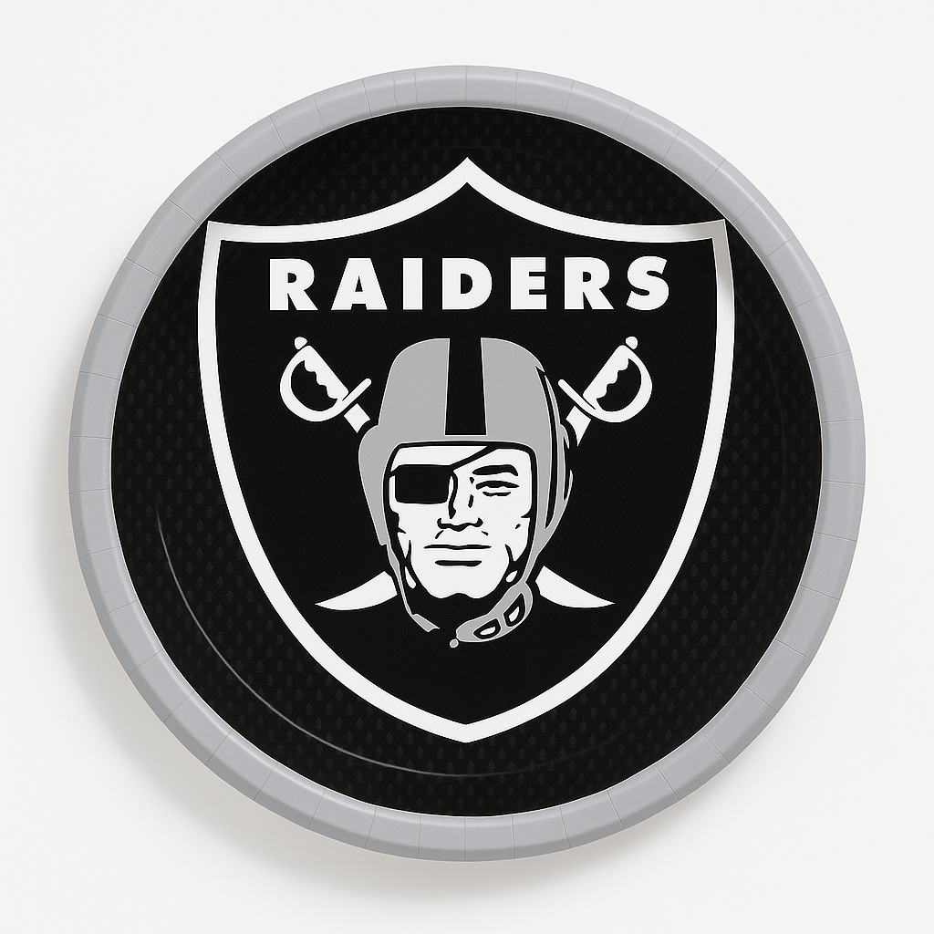 Las Vegas Raiders 9" Paper Plates - Pack of 18