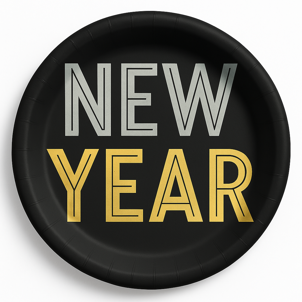 Bubbly New Year's Eve 8.5" Round Paper Plates