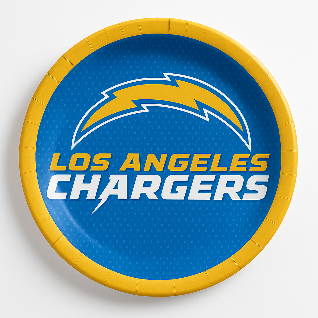Los Angeles Chargers 9" Round Paper Plates