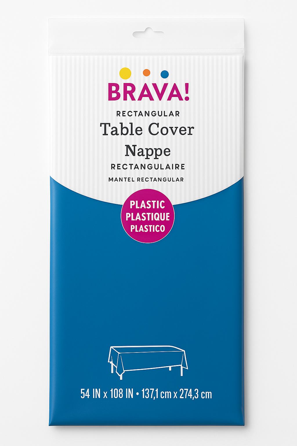 Vibrant Orange Plastic Table Cover - 54x108 Inches