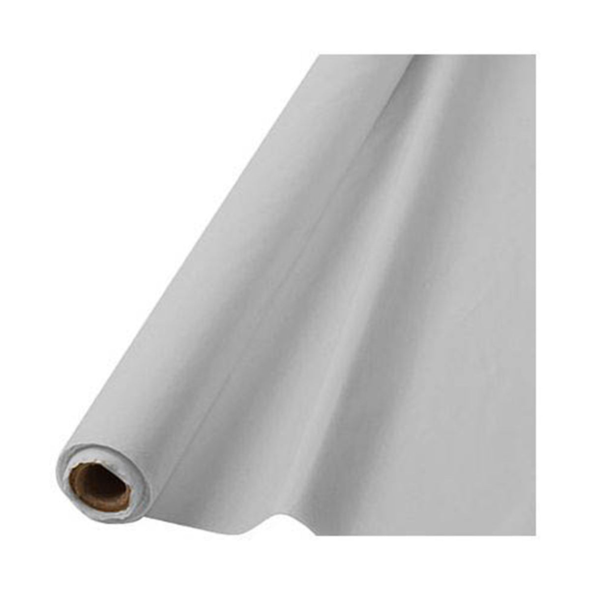 Silver Plastic Table Cover Roll - 40" x 100' for Versatile Event Use