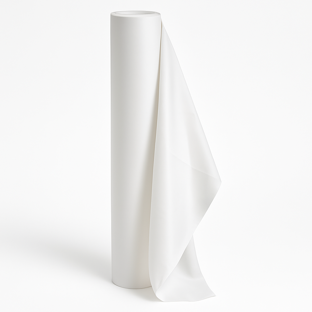 Jumbo Frosty White Plastic Table Cover Roll - 40" x 250'