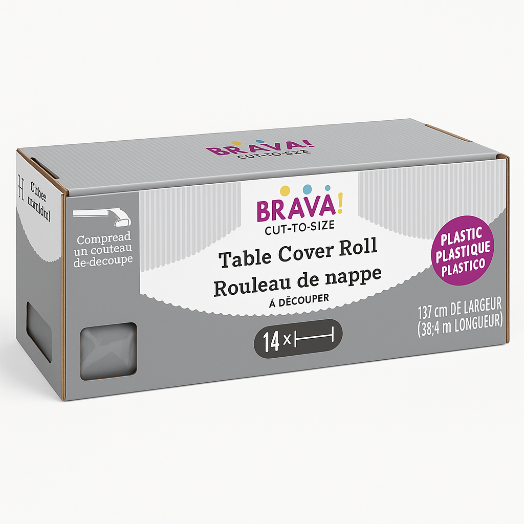 Silver Plastic Table Cover Roll with Slide Cutter - 40" x 126'