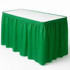 Festive Green Plastic Table Skirt